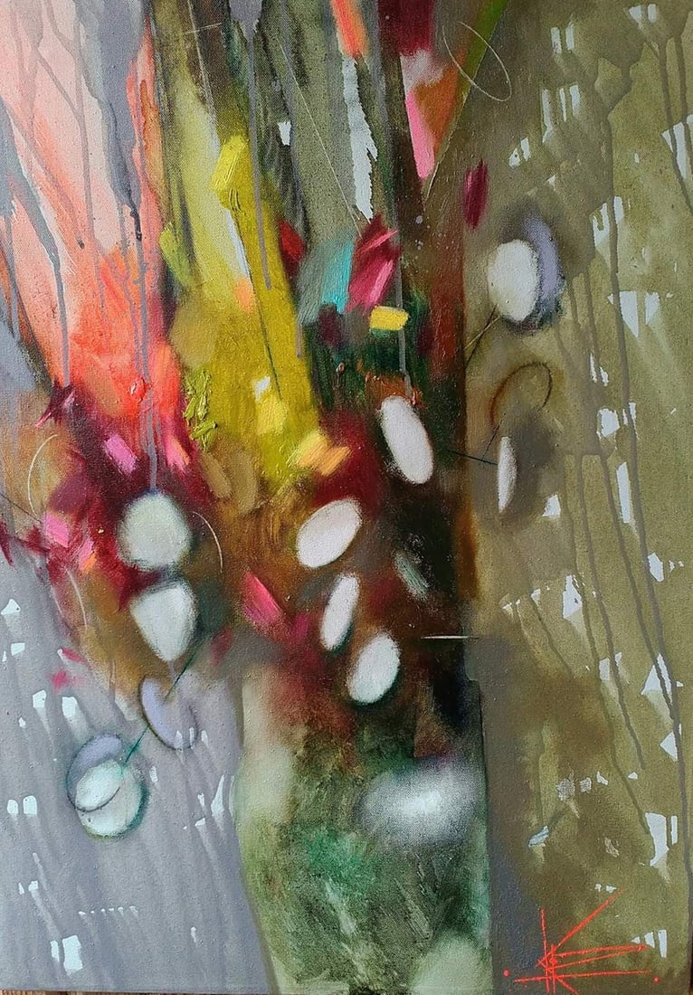 Oil painting Still life Lunar Oksana Kyrylenko: Title: Oil painting Still life Lunar Oksana Kyrylenko Description: 03KOR Painter: Oksana Kyrylenko Size: 71x51 cm/28x20 inches Components: oil, canvas Original painting ERA: 2019 Oksana