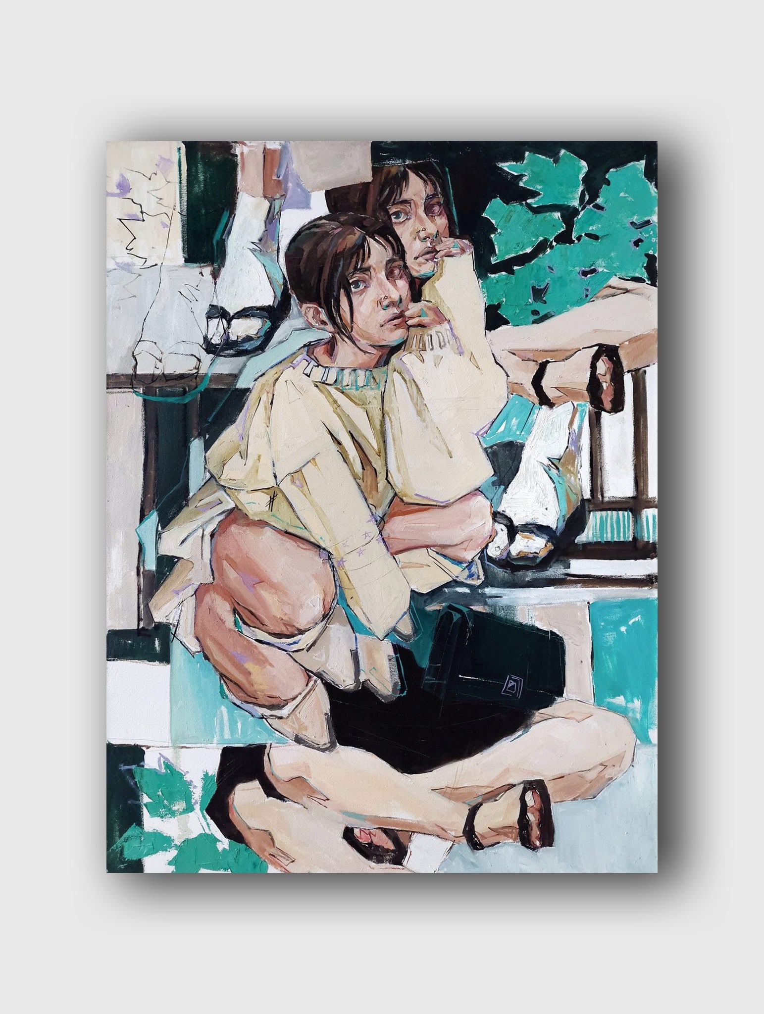 Oil painting Girl Katya F: Title: Oil painting Girl Katya F Description: 01Kt Painter: Katya F. Size: 80x60 cm/ 31.49x23.62 inches Components: oil, canvas Original painting CONDITION: excellent ERA: 2022 ARTIST: Katya F is a co