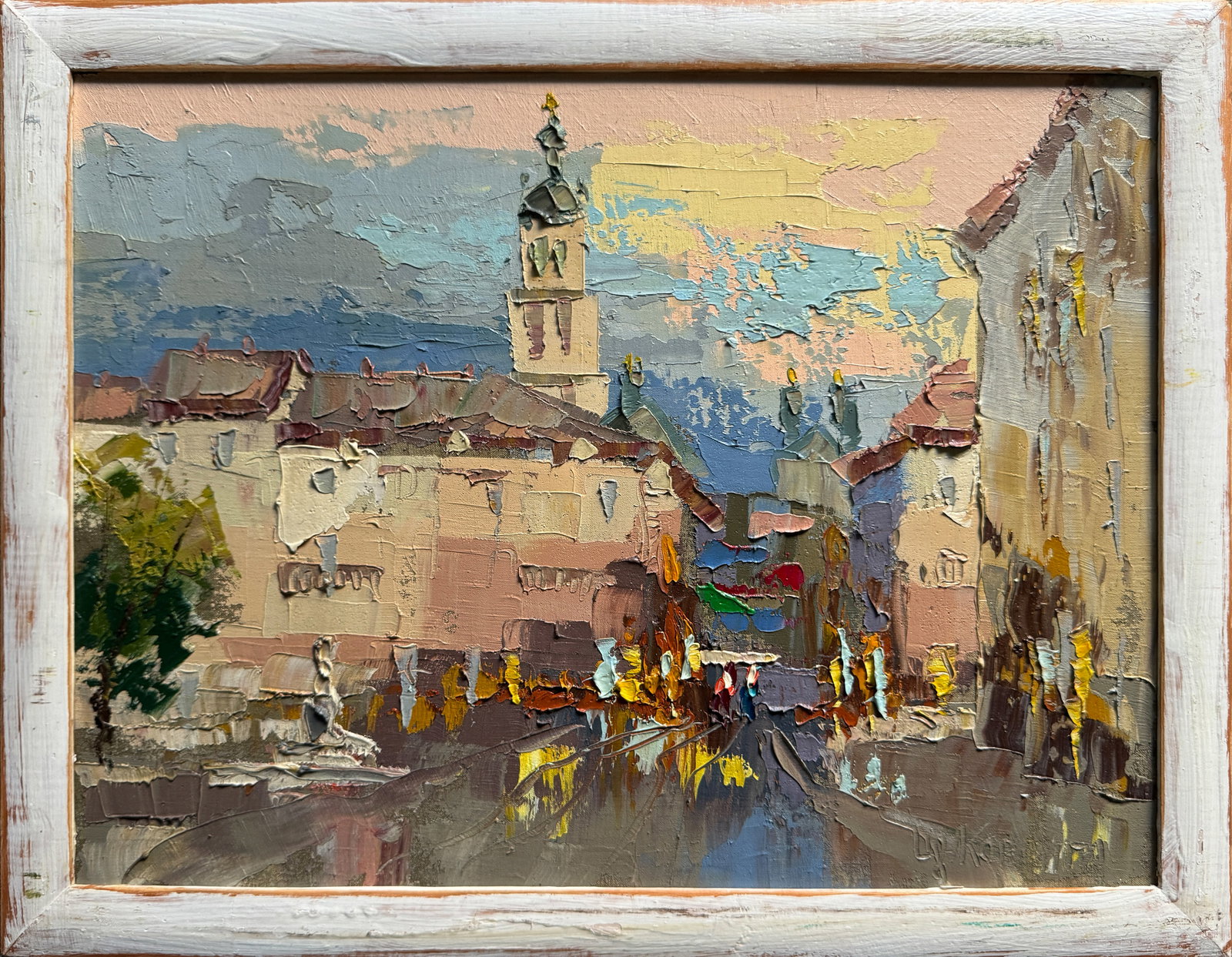 Oil painting with frame Lviv square K. Leonid: Title: Oil painting with frame Lviv square K. Leonid Description: 483KK Painter: K. Leonid Size: 30x40 cm/ 11.81x15.74 inches Components: oil, canvas Original painting CONDITION: excellent ERA:2018 