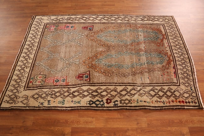 Antique Vegetable Dye Gabbeh Persian Rug 4x7 - 12