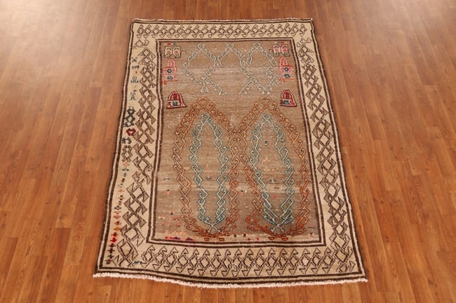 Antique Vegetable Dye Gabbeh Persian Rug 4x7 - 3