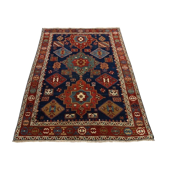 Yale Blue Antique North West Persian Hand Knotted Pure Wool Rug: Title: Yale Blue Antique North West Persian Hand Knotted Pure Wool RugDescription:This is a truly genuine one-of-a-kind. It has been Knotted for months and months in the centuries-old weaving