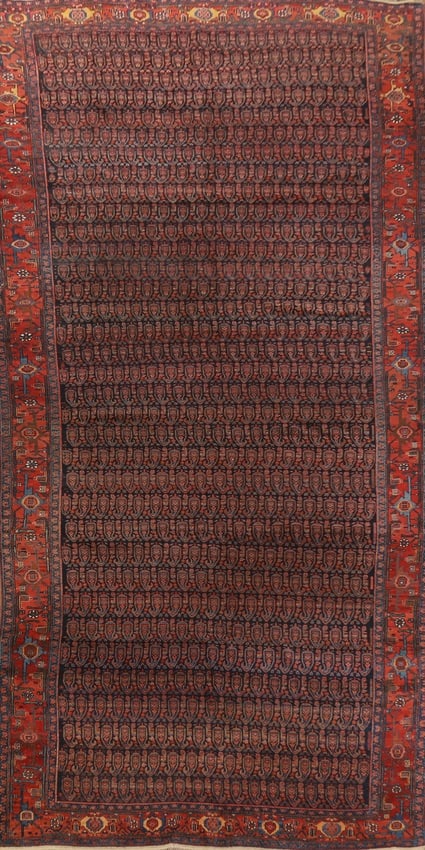 Pre-1900 Antique Vegetable Dye Bidjar Persian Large Rug 7x18: Title: Pre-1900 Antique Vegetable Dye Bidjar Persian Large Rug 7x18 Description:A Beautiful Genuine Iran ( Persia ) Bidjar rug is Hand Knotted by skillful weavers in Iran ( Persia ) with 100% Wool Mat