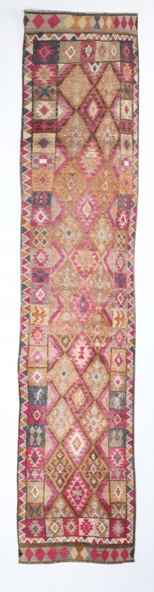 2'5'' x 11'10'' Vintage Wool Runner Rug - 18456 (1 of 15)