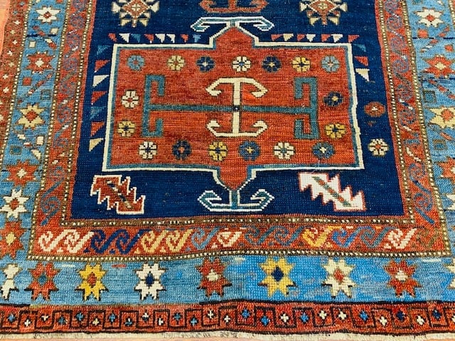 Antique Kazak Caucasian rug-3371 - 2