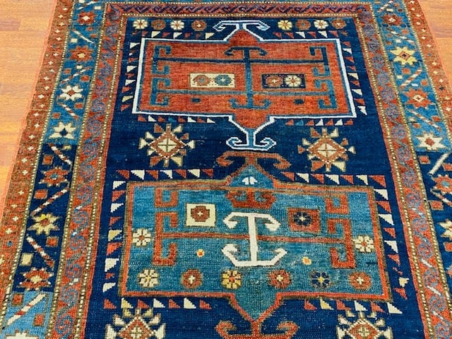 Antique Kazak Caucasian rug-3371 - 3