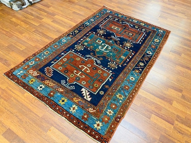 Antique Kazak Caucasian rug-3371 - 5