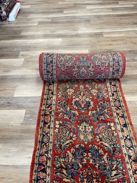 Antique long Persian Sarouk runner-5294 - 10
