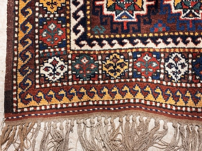 Hand-Knotted Antique Persian Quchan Tribal Geometric Oriental Wool Area Rug 4'3" x 6'11" - 10