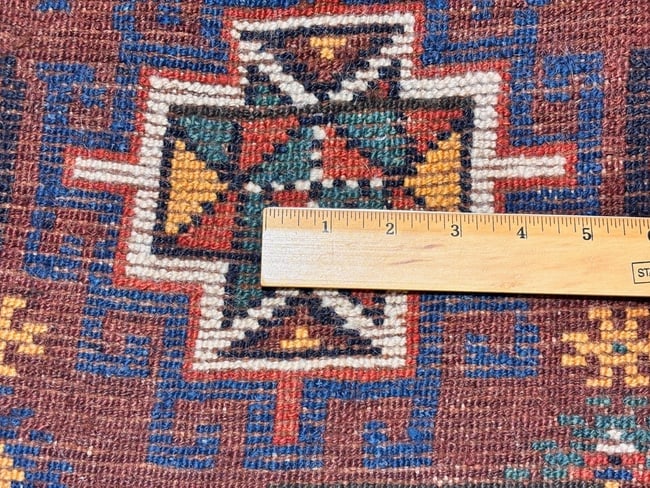 Hand-Knotted Antique Persian Quchan Tribal Geometric Oriental Wool Area Rug 4'3" x 6'11" - 13