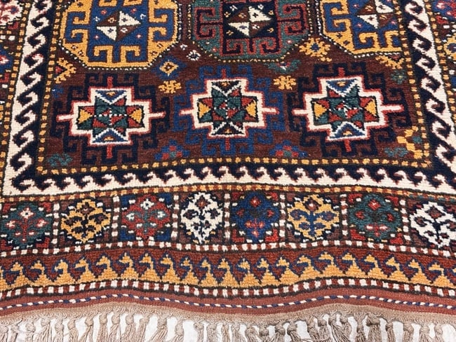 Hand-Knotted Antique Persian Quchan Tribal Geometric Oriental Wool Area Rug 4'3" x 6'11" - 2