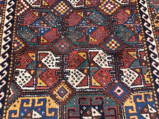 Hand-Knotted Antique Persian Quchan Tribal Geometric Oriental Wool Area Rug 4'3" x 6'11" - 3