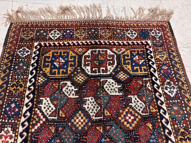 Hand-Knotted Antique Persian Quchan Tribal Geometric Oriental Wool Area Rug 4'3" x 6'11" - 4