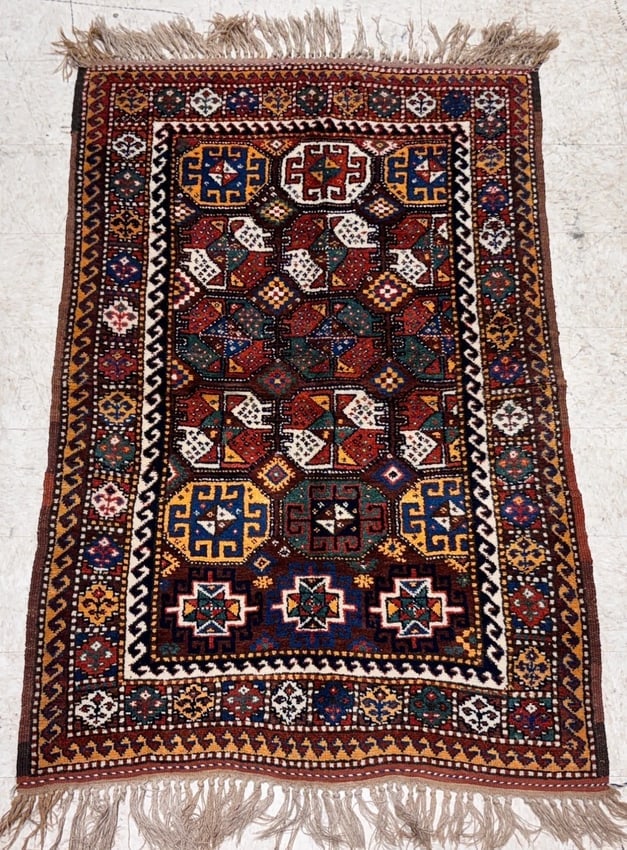 Hand-Knotted Antique Persian Quchan Tribal Geometric Oriental Wool Area Rug 4'3" x 6'11" - 5