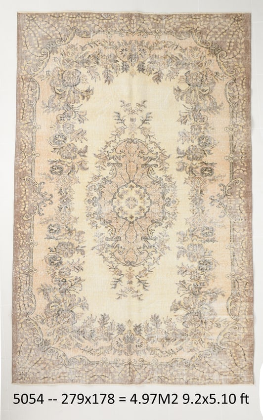 5'10'' x 9'1'' Handmade Vintage Wool Rug - 5054 (1 of 20)