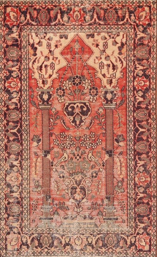 Animals Wool Antique Kashan Persian Rug 4x6 (1 of 19)