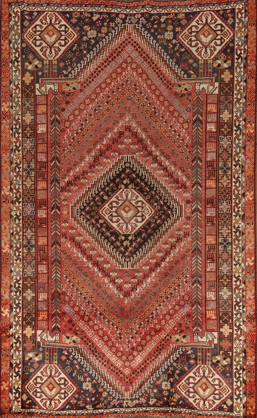 Antique Wool Shiraz Persian Area Rug 6x10 (1 of 20)