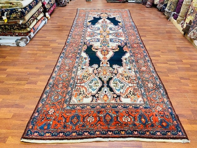 Antique persian Gallery size Malayer-3295: Title:Antique persian Gallery size Malayer-3295Description:Unusual antique persian Malayer, from west of Persia, size 4 ft. 11" by 13'. 6 inches, circa 1920, excellent condition with a high pile