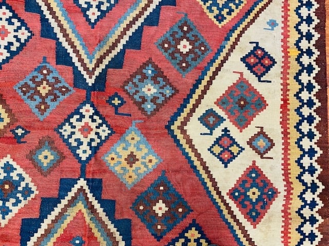 Colorful antique Persian quashqaie Kilim rug-2251 - 5