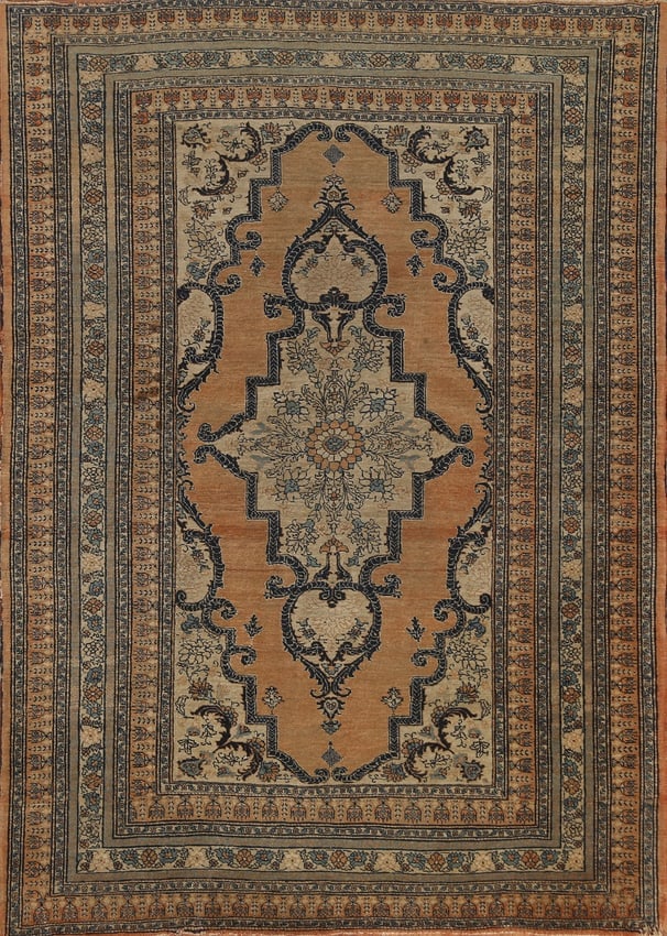 Pre-1900 Antique Vegetable Dye Tabriz Haj Jalili Persian Rug 4x6: Title: Pre-1900 Antique Vegetable Dye Tabriz Haj Jalili Persian Rug 4x6Description:A Beautiful Genuine Iran ( Persia ) Tabriz (Haj Jalili) rug is Hand Knotted by skillful weavers in Iran ( Persia )