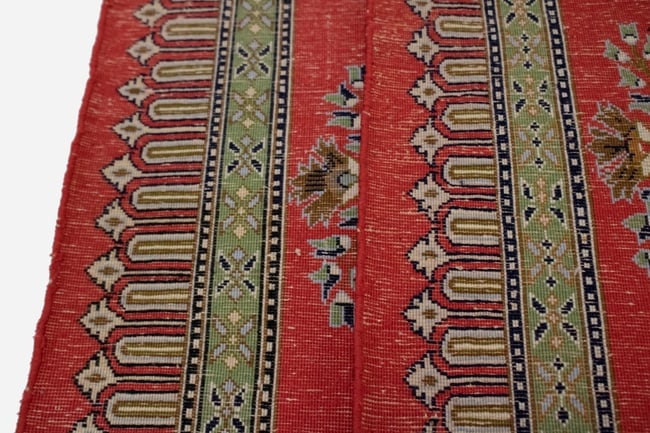 Pair of Small Vintage Coral Red Floral 2X3 Kashan Persian Rug - 16