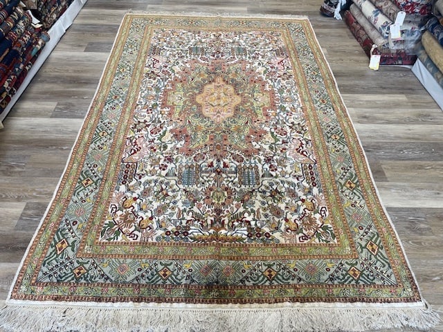 Vintage Silk Tabriz Rug-5315 (1 of 9)
