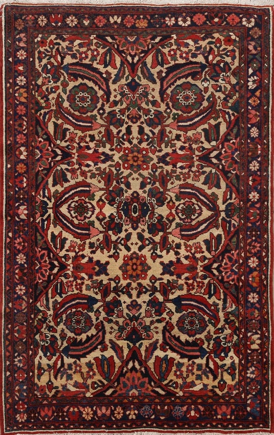 Antique Vegetable Dye Bakhtiari Persian Area Rug 5x6 (1 of 20)