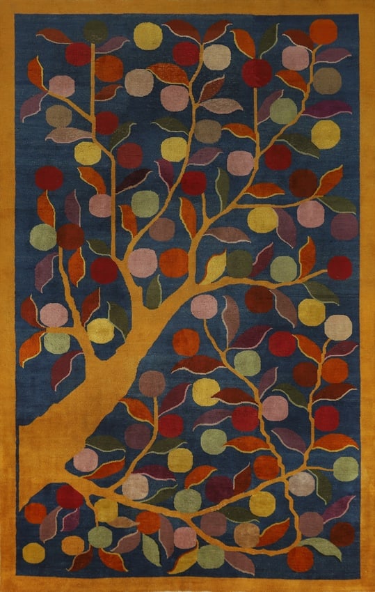 Antique Vegetable Dye Art Deco Chinese Area Rug 7x11 (1 of 19)