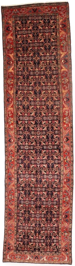 Semi Antique Tribal 4X14 Hossainabad Persian Runner Rug (1 of 15)