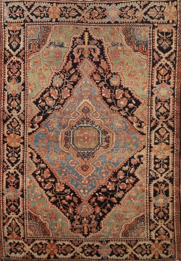 Antique Vegetable Dye Sarouk Farahan Persian Rug 3x5 (1 of 20)