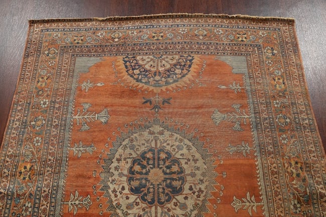 Pre-1900 Antique Silk Tabriz Haj Jalili Persian Area Rug 5x6 - 15