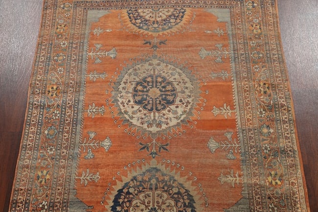 Pre-1900 Antique Silk Tabriz Haj Jalili Persian Area Rug 5x6 - 3