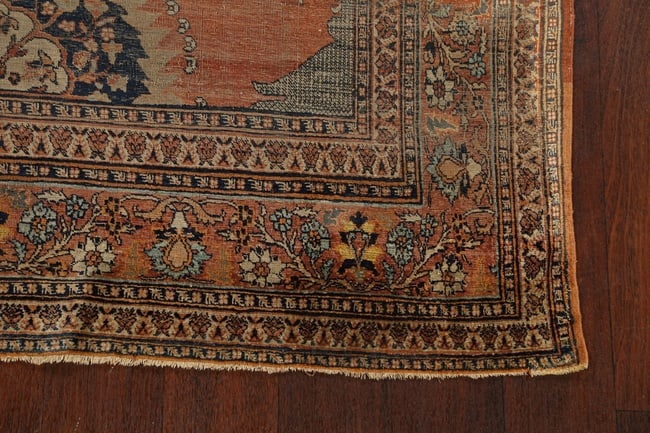 Pre-1900 Antique Silk Tabriz Haj Jalili Persian Area Rug 5x6 - 5