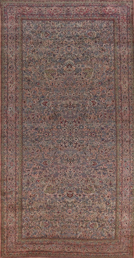 Antique Vegetable Dye Kerman Persian Large Rug 9x18 (1 of 20)