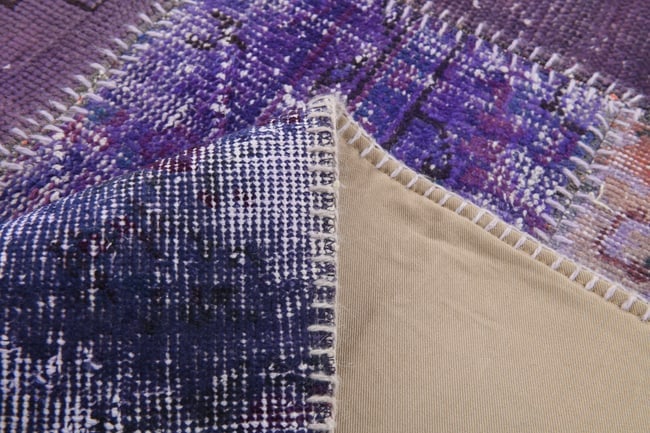 7'0'' x 9'11'' Handmade Vintage Wool Patchwork Rug - 367 - 14