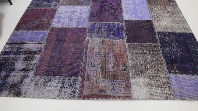 7'0'' x 9'11'' Handmade Vintage Wool Patchwork Rug - 367 - 17