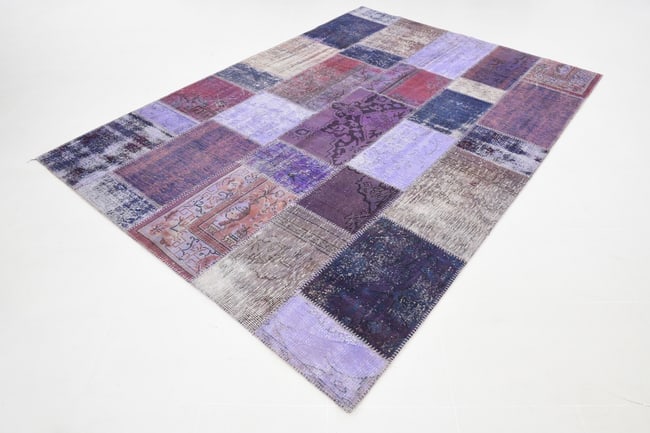 7'0'' x 9'11'' Handmade Vintage Wool Patchwork Rug - 367 - 19