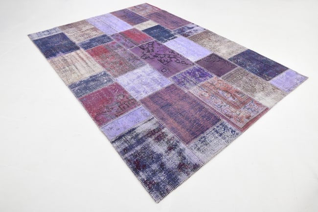 7'0'' x 9'11'' Handmade Vintage Wool Patchwork Rug - 367 - 20