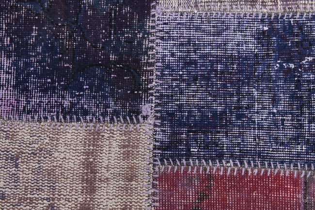 7'0'' x 9'11'' Handmade Vintage Wool Patchwork Rug - 367 - 9