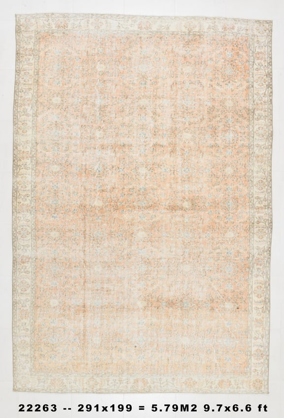 6'6'' x 9'6'' Handmade Vintage Wool Rug - 22263: Title: 6'6'' x 9'6'' Handmade Vintage Wool Rug - 22263Description:6'6'' x 9'6'' Handmade Vintage Wool Rug - 22263Origin:TurkiyeDate/Period:1960-90Materials:Wool,CottonDimension:6'6''x9'6'' ft,