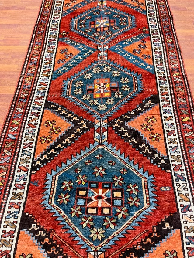 Antique Kazak caucasian Runner-1514 - 8