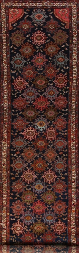 Antique Malayer Minakhani Persian Runner Rug 3x17: Title: Antique Malayer Minakhani Persian Runner Rug 3x17Description:A Beautiful Genuine Iran ( Persia ) Malayer rug is Hand Knotted by skillful weavers in Iran ( Persia ) with 100% Wool Material.