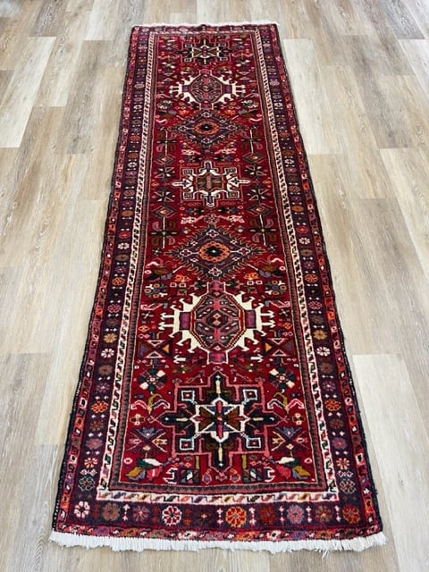 Vintage Persian Karajeh Runner-5086: Title:Vintage Persian Karajeh Runner-5086Description:Beautiful Vintage Persian Lkarajeh Runner from Northwest Persia, size 2 ft. 7 inches by 8 ft, circa 1980, excellent condition with a good pile