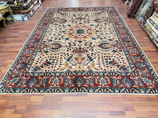 Antique Turkish Ushak Rug-4838: Title:Antique Turkish Ushak Rug-4838Description:Beautiful antique Turkish floral all over design rug, from west of Turkey, size 8 ft by 11 ft. 9 inches , circa 1930, excellent condition with a good