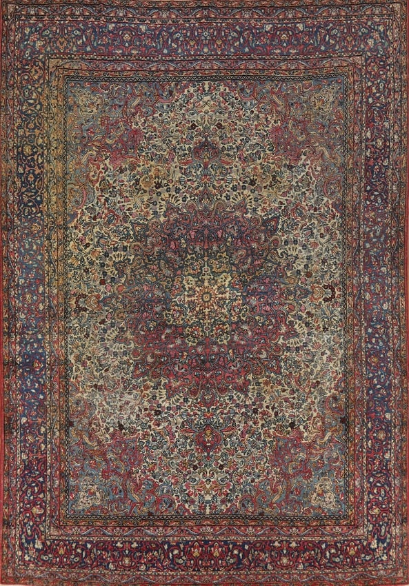Vegetable Dye Antique Kerman Persian Area Rug 9x12 (1 of 20)