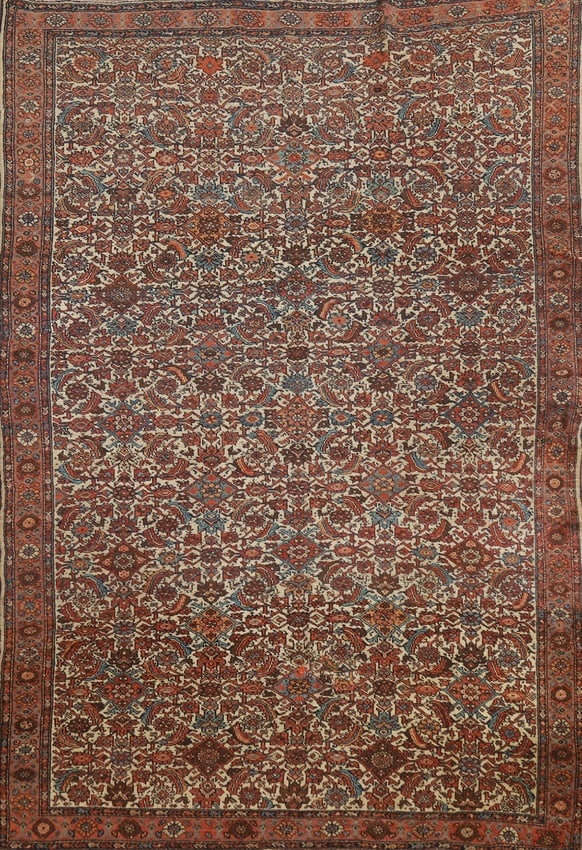 Pre-1900 Antique Vegetable Dye Bidjar Persian Rug 4x6 (1 of 20)