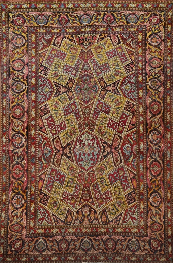 Pre-1900 Antique Kerman Ravar Persian Rug 4x7 (1 of 20)