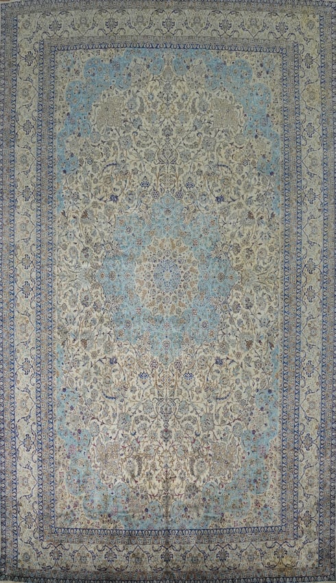 Antique Vegetable Dye Nain Persian Large Rug 13x21 (1 of 20)