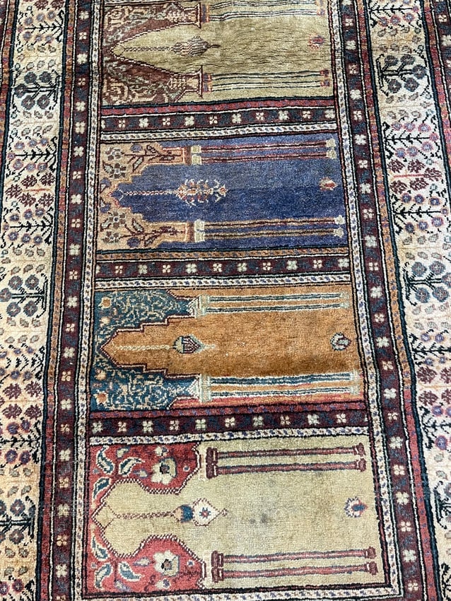 Antique Turkish Saf Silk Kaysari Rug-4946 - 2