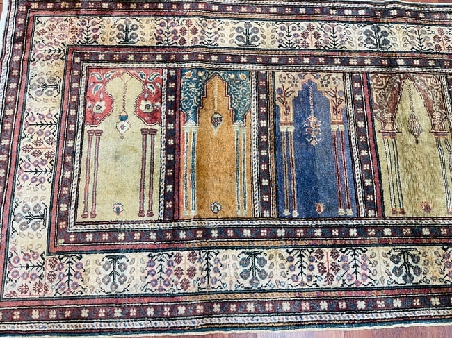 Antique Turkish Saf Silk Kaysari Rug-4946 - 4